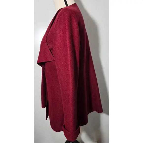 Beyond Threads Felted Alpaca Wool Origami Jacket in Burgundy Deep Red Size M - Picture 2 of 9